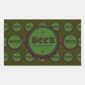 Bier Fles Pet Green Rechthoekige Sticker (Voorkant)