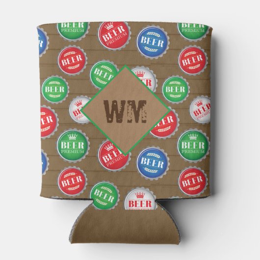 Bier Fles Petten Craft Beer Drinker Monogramma Blikjeskoeler (Achterkant)