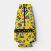 Bier flespatroon met bubbels Retro met naam Flesjeskoeler (Achterkant)