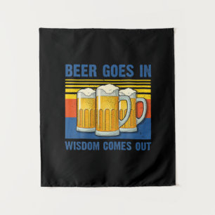 Bier Gaat Erin Wijsheid Komt Eruit Vintage Verjaar Wandkleed