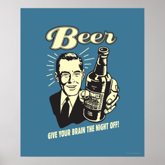 Bier: Geef je brein de nacht uit Poster (Voorkant)