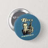 Bier: Geef je brein de nacht uit Ronde Button 5,7 Cm (Voorkant /achterkant)