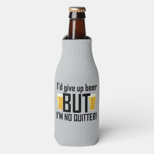 Bier Geen Quitter Grappige Fles Koeler (Fles Voorkant)