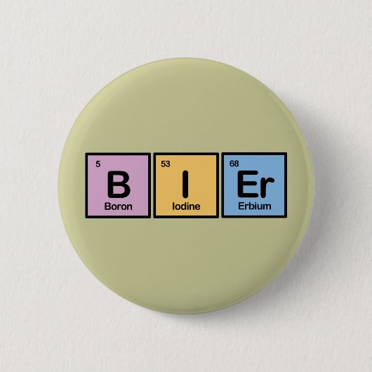Bier gemaakt van elementen ronde button 5,7 cm (Voorkant)