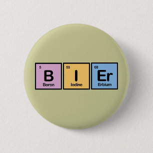 Bier gemaakt van elementen ronde button 5,7 cm