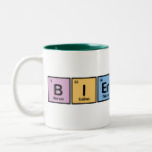 Bier gemaakt van elementen tweekleurige koffiemok (Links)