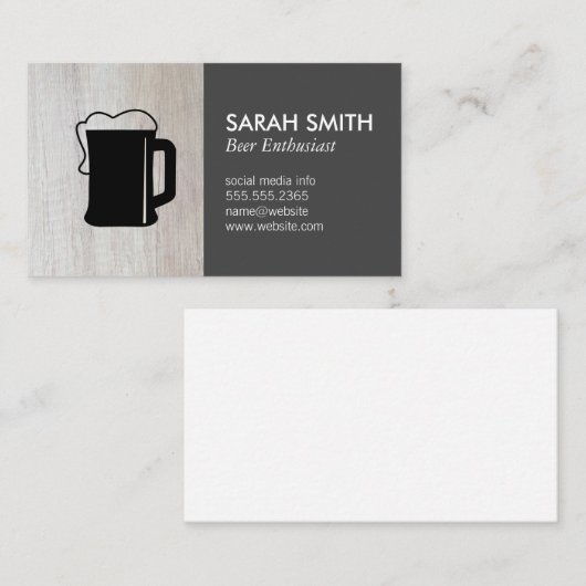 Bier Glas | brouwerij | houthandel Visitekaartje (Voorkant / Achterkant)