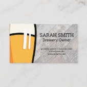 Bier Glas | Houten planken achtergrond Visitekaartje (Voorkant)