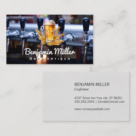 Bier Glas | tarwe | Brouwerij Taps Visitekaartje (Voorkant / Achterkant)