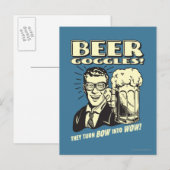 Bier Goggles: Bow omgooien Briefkaart (Voorkant / Achterkant)