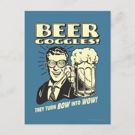 Bier Goggles: Bow omgooien Briefkaart (Voorkant)