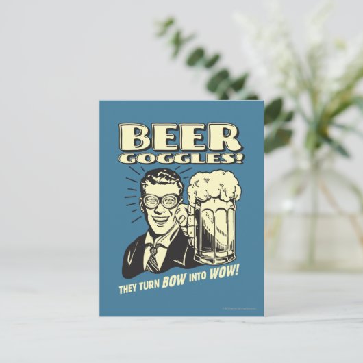 Bier Goggles: Bow omgooien Briefkaart (Staand voorkant)