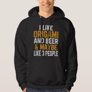 Bier Grappig Ik hou van origami en bier vouwpapier Hoodie