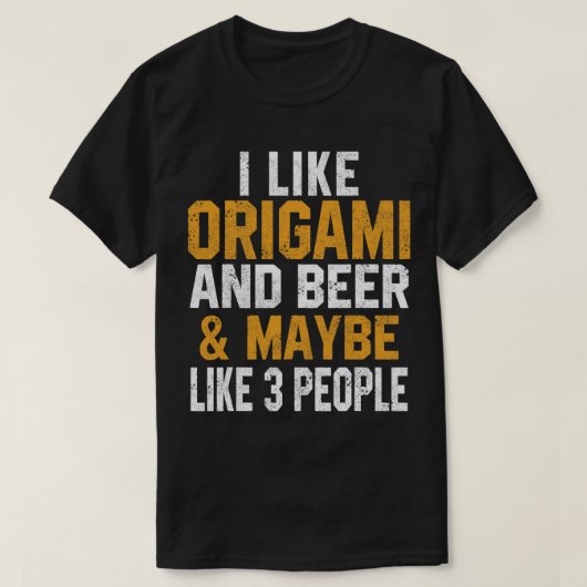 Bier Grappig Ik hou van origami en bier vouwpapier T-shirt (Design voorkant)