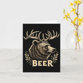 Bier Grappig Ontwerp Beer met Hertengewei F Kaart (Gele Bloem)
