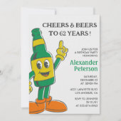 Bier Grappige Humor  Mannen 62ste verjaardag Kaart (Voorkant)