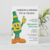 Bier Grappige Humor Vintage Mannen 46ste verjaarda Kaart (Staand voorkant)