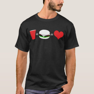 bier + hamburger = liefde t-shirt