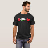 bier + hamburger = liefde t-shirt (Voorkant volledig)