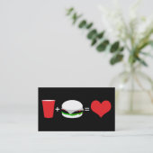 bier + hamburger = liefde visitekaartje (Staand voorkant)