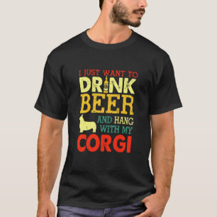 Bier hangt vast met Mannen Vintage Corgi T-shirt