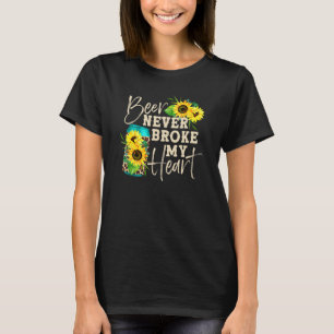 Bier heeft mijn hart nooit gebroken zonnebloem lui t-shirt