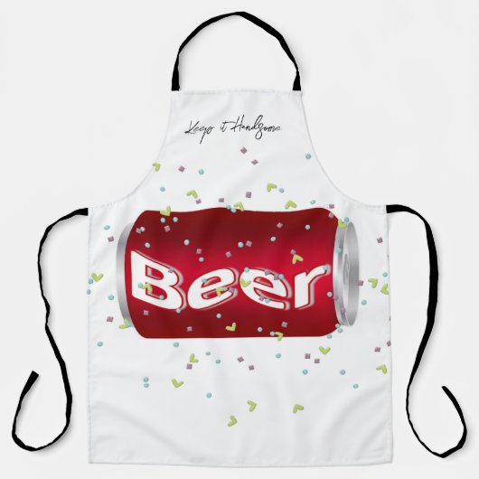 Bier helemaal over afdruk Apron Houd het handig Schort (Voorkant)