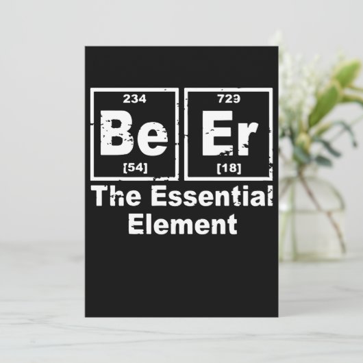 Bier Het Essentiële Element Chemie Pub Bbq Feest Kaart (Staand voorkant)