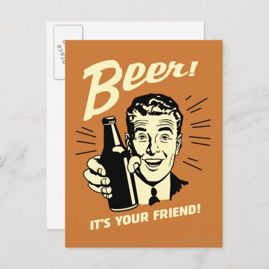 Bier: Het is je vriend Briefkaart (Voorkant / Achterkant)
