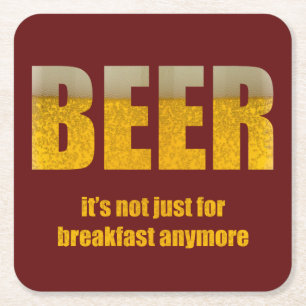 Bier Het is niet alleen voor ontbijt Kartonnen Onderzetters