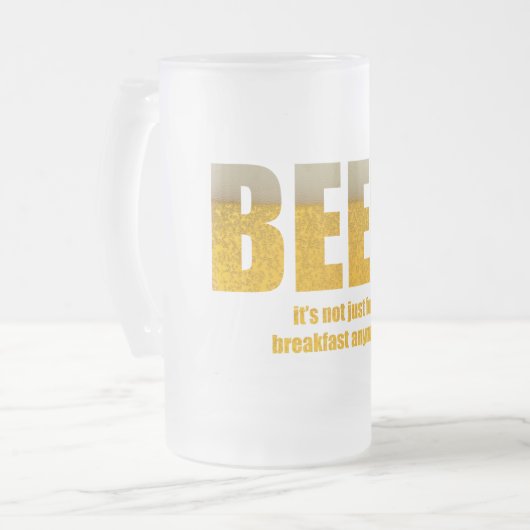 Bier Het is niet alleen voor ontbijt Matglas Bierpul (Voorkant links)