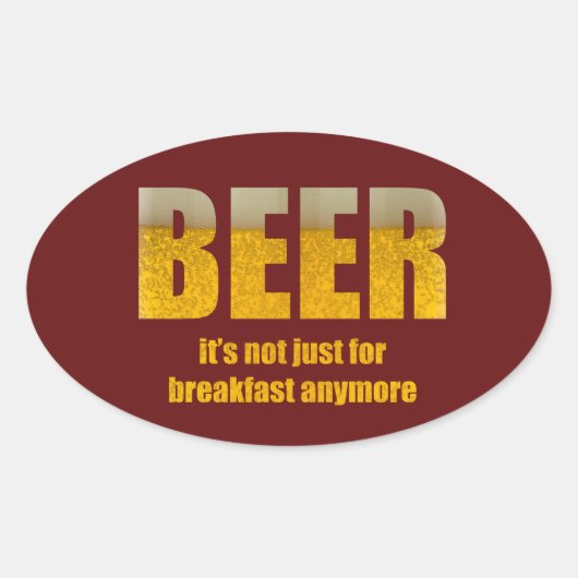 Bier Het is niet alleen voor ontbijt Ovale Sticker (Voorkant)