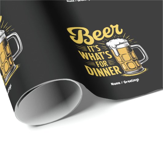 Bier Het is wat er te eten is Grappig Drink minnaa Cadeaupapier (Rol Hoek)