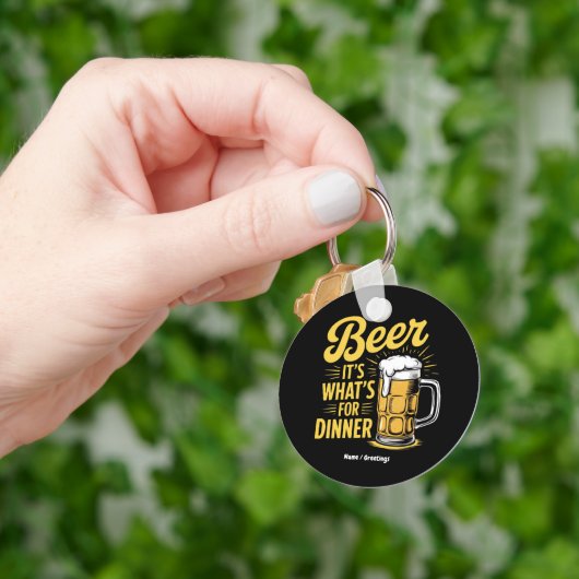 Bier Het is wat er te eten is Grappig Drink minnaa Sleutelhanger (Hand)