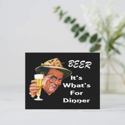 Bier - Het is wat er voor diner is! Briefkaart (Staand voorkant)