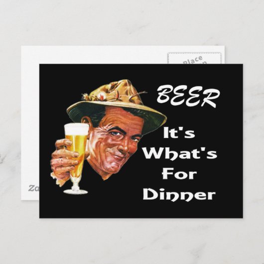 Bier - Het is wat er voor diner is! Briefkaart (Voorkant / Achterkant)