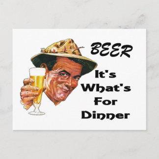 Bier - Het is wat er voor diner is! Briefkaart