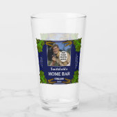 Bier Home Bar hop Barley Aangepaste foto Naam Blau Glas (Achterkant)