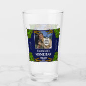 Bier Home Bar hop Barley Aangepaste foto Naam Blau Glas (Voorkant)
