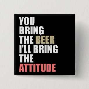 Bier, hoogte vierkante button 5,1 cm