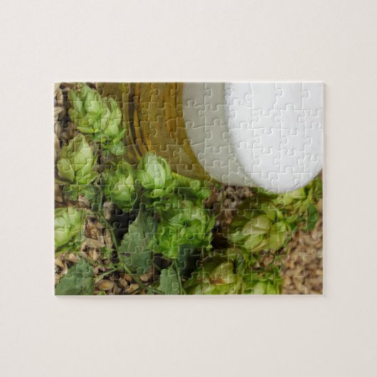 Bier, hop en mout legpuzzel (Horizontaal)