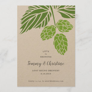 Bier Hops Wedding Invitation, Shower Kaart