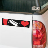 bier + hotdogs = liefde bumpersticker (Op Truck)