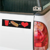 bier + hotdogs = liefde bumpersticker (Op Truck)