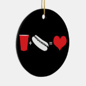 bier + hotdogs = liefde keramisch ornament (Rechts)