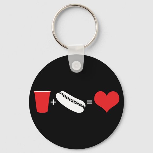 bier + hotdogs = liefde sleutelhanger (Voorkant)
