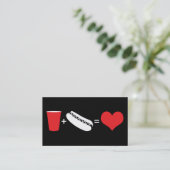 bier + hotdogs = liefde visitekaartje (Staand voorkant)