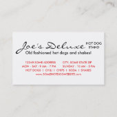 bier + hotdogs = liefde visitekaartje (Achterkant)