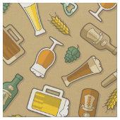 Bier Icons Pattern Fabric Stof (Close Up)