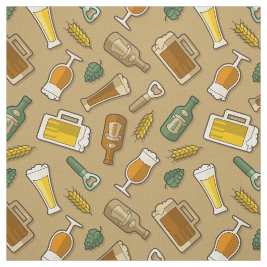 Bier Icons Pattern Fabric Stof (Swatch)